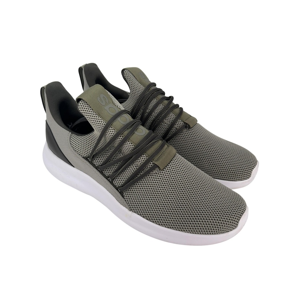 Adidas Cloudfoam Comfort Shoes Mens Size 14 Gray Olive Slip On Sneakers Running